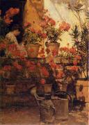 Childe Hassam Geraniums oil